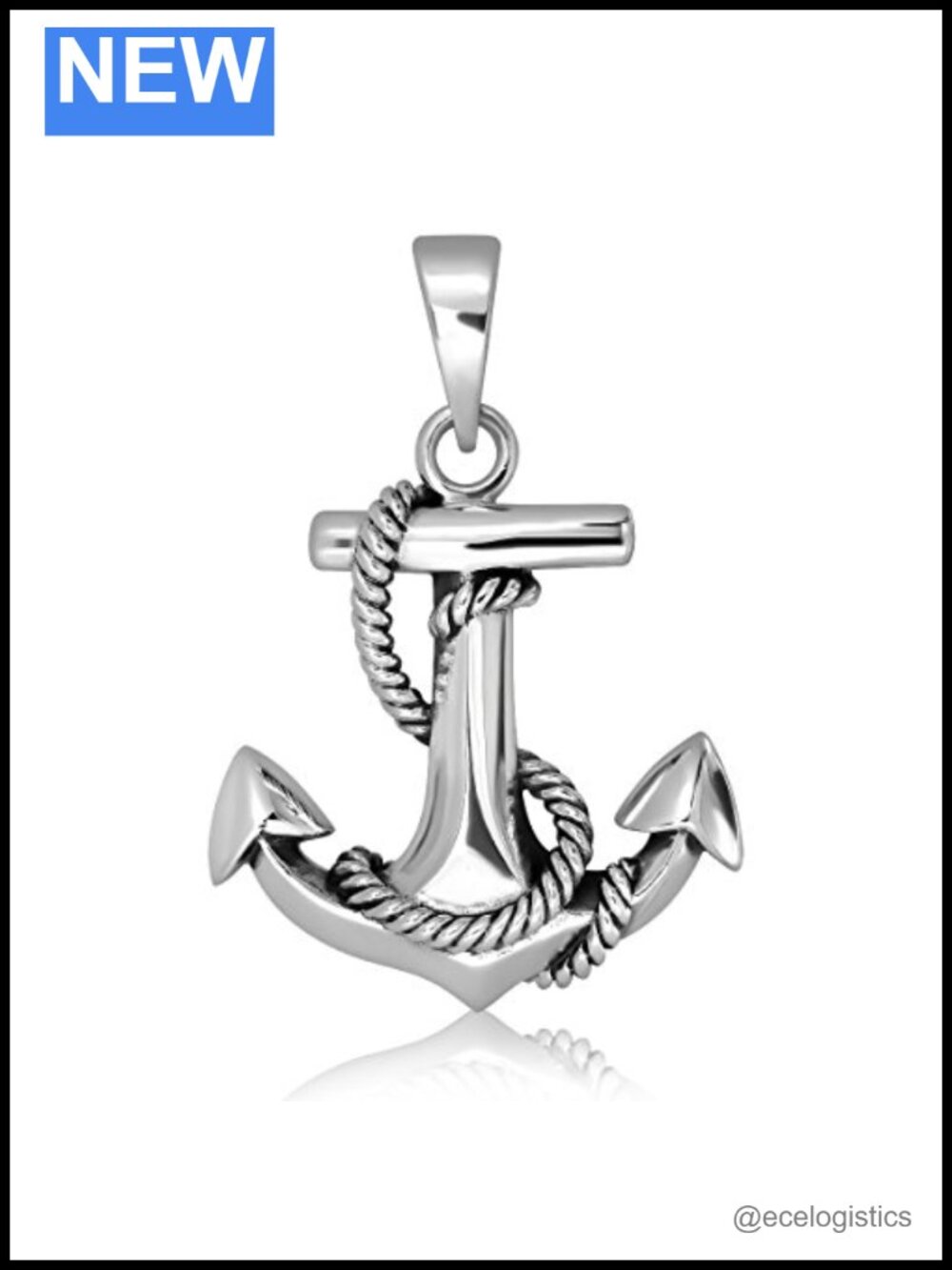 925 Sterling Silver Nautical Anchor Charm Pendant for Men Vintage Mariner